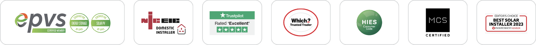 A series of accreditation logos